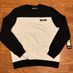 Mens Medium Troop Cobra Club Fleece Crewneck Pullover Sweater NWT Black/ White